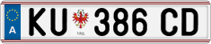 License plate of Austria, Regular plates