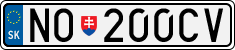 License plate of Slovakia, Cars
