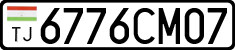 License plate of Tajikistan, Private owners (2009)