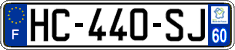 French license plate, SIV (ordinary)
