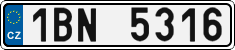 License plate of the Czech Republic, Cars (2001)