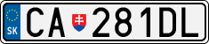 License plate of Slovakia, Cars