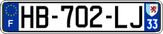 French license plate, SIV (ordinary)