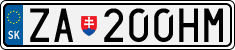 License plate of Slovakia, Cars