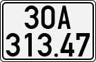 License plate of Vietnam, Cars