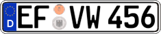 German license plate, Regular plates