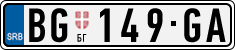 License plate of Serbia, Cars