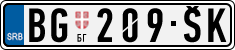 License plate of Serbia, Cars