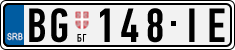 License plate of Serbia, Cars