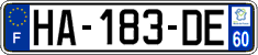 French license plate, SIV (ordinary)