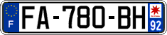 French license plate, SIV (ordinary)