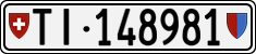 License plate of Switzerland, Cars