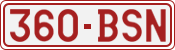 License plate of Belgium, 1951 year system