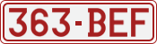 License plate of Belgium, 1951 year system