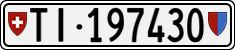 License plate of Switzerland, Cars