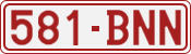 License plate of Belgium, 1951 year system