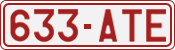 License plate of Belgium, 1951 year system