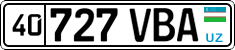 License plate of Uzbekistan, Organizations