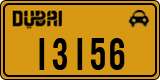 License plate of the UAE, Dubai, Taxi