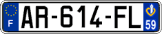 French license plate, SIV (ordinary)