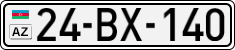 License plate of Azerbaijan, Cars