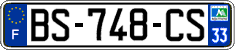 French license plate, SIV (ordinary)