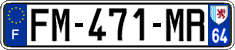 French license plate, SIV (ordinary)