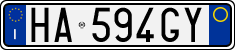 License plate of Italy, Cars (1994 year series)