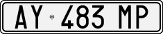 License plate of Italy, Cars (1994 year series)