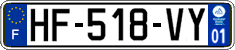 French license plate, SIV (ordinary)