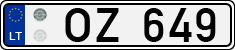 License plate of Lithuania, Trailers