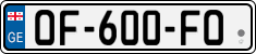 License plate of Georgia, Cars (2014)