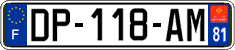 French license plate, SIV (ordinary)