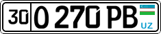 License plate of Uzbekistan, Private owners