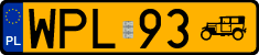 License plates of Poland, Oldtimers