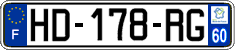 French license plate, SIV (ordinary)