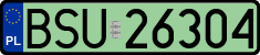 License plates of Poland, Electric vehicles