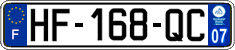 French license plate, SIV (ordinary)