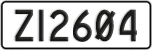 License plate of New Zealand, AB1(234)