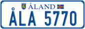 License plate of Åland, Cars (ÅLA 1234)