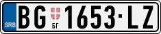 License plate of Serbia, Cars
