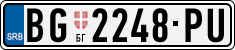 License plate of Serbia, Cars