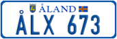 License plate of Åland, Cars (ÅLA 1234)