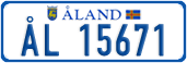 License plate of Åland, Cars (ÅL 12345)