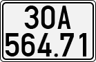 License plate of Vietnam, Cars
