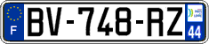 French license plate, SIV (ordinary)