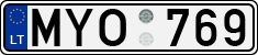 License plate of Lithuania, Cars