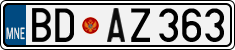 License plate of Montenegro, Cars