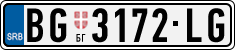License plate of Serbia, Cars