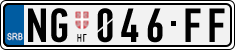 License plate of Serbia, Cars